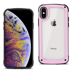 Reiko APPLE IPHONE XS MAX Heavy Duty Rugged Shockproof Full Body Case In Pink/Clear